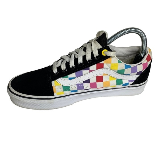 Vans Old Skool Unisex Rainbow Check Excellent Condition Women Size 8.5 M - Picture 4 of 10